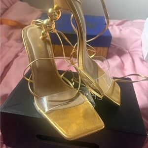 Fashion Nova Gold Stiletto Heels